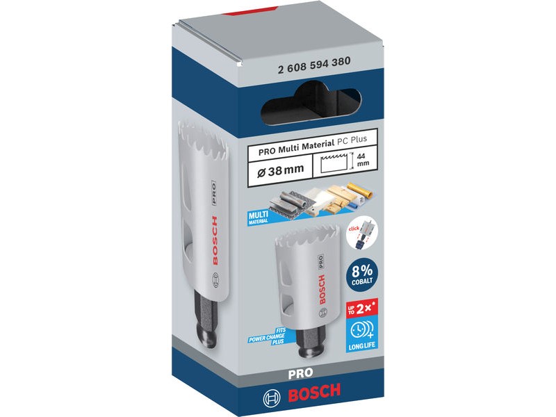 Žaga za izrezovanje lukenj PRO Multi Material PC Plus, 38mm, 2608594380